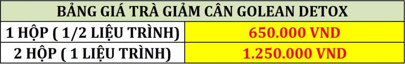 Giá trà giảm cân golean