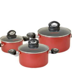 Bộ Nồi Nhôm Chống Dính Nắp Kính Bếp Từ Happy Cook Norway HC-06NLA