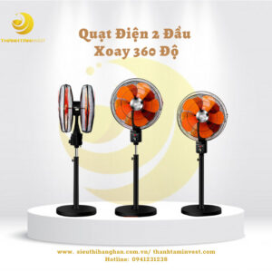 QUẠT CÂY CAO CẤP 2 ĐẦU XOAY 360 ĐỘ