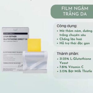 VIÊN NGẬM TRẮNG DA LYUH ESTHER GLUTHATIONE DIRECT 3X