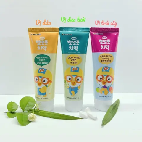 KEM ĐÁNH RĂNG PORORO (Vị DỨA - DƯA LƯỚI - TRÁI CÂY)