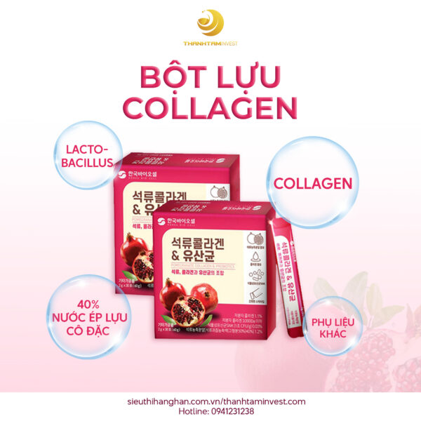 BỘT COLLAGEN UỐNG LỰU ĐỎ BIO CELL HÀN QUỐC