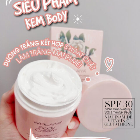 Kem body Weilaiya Dưỡng Trắng Da Nâng Tone, chống nắng SPF30 PA +++
