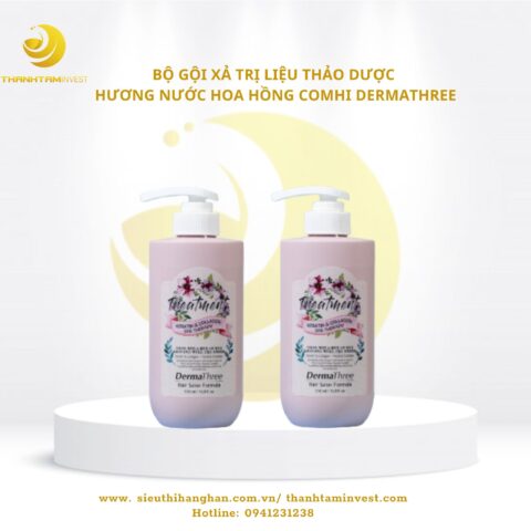 Bộ dầu gội xả Derma Three Treatment Hồng 500ml