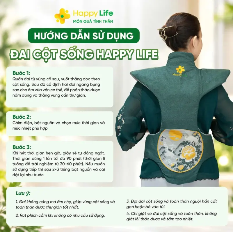 đai ngải cứu cột sống chính hãng Happy Life