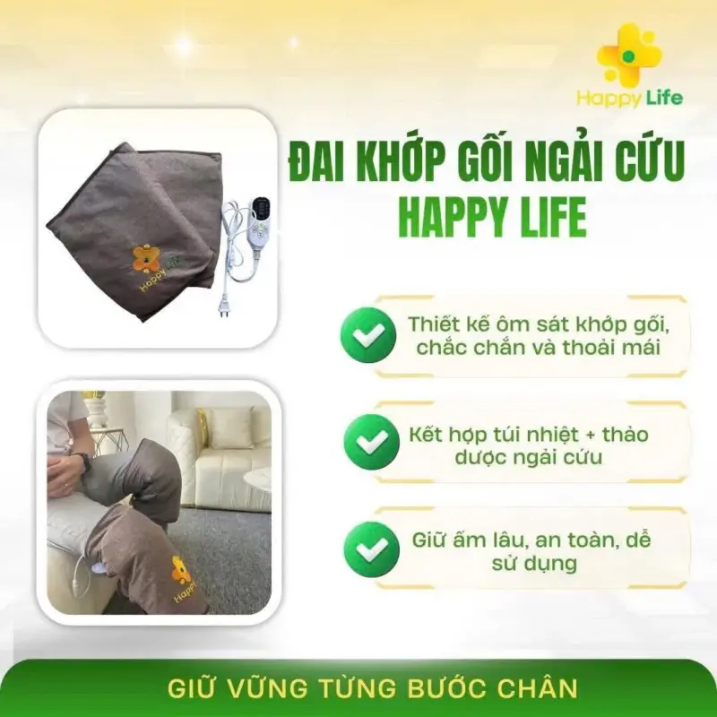 đai ngải cứu khớp gối chính hãng Happy Life
