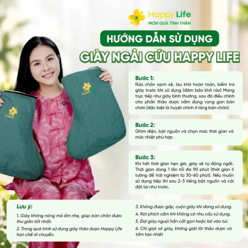 giày thảo dược dưỡng sinh chính hãng Happy Life
