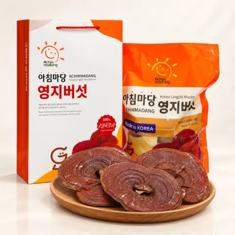 Nấm linh chi Achimmadang Hàn Quốc (아침마당 영지버섯) – Hộp 1kg (4–5 cánh)