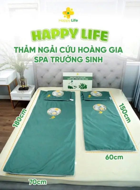 thảm ngải cứu trường sinh 1m5 chính hãng Happy Life